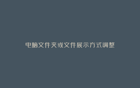 电脑文件夹或文件展示方式调整