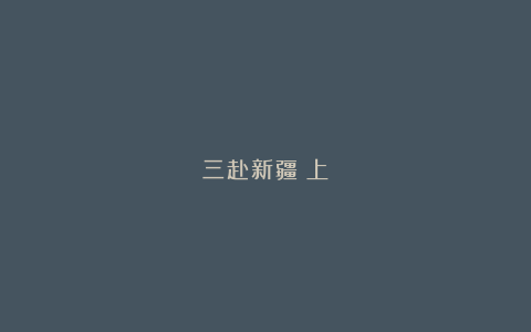 三赴新疆(上)