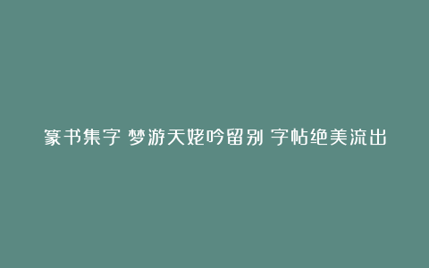 篆书集字《梦游天姥吟留别》字帖绝美流出