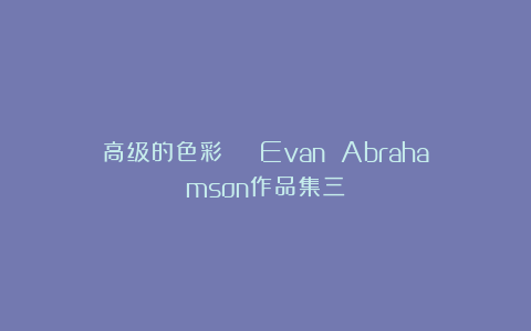 高级的色彩 | Evan Abrahamson作品集三