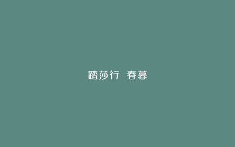 踏莎行 春暮