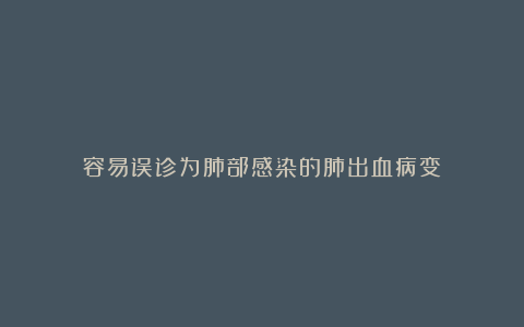 容易误诊为肺部感染的肺出血病变