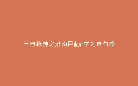 三晋栋神之济南Pilon学习班有感