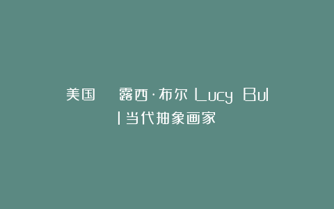 美国 | 露西·布尔(Lucy Bull)当代抽象画家