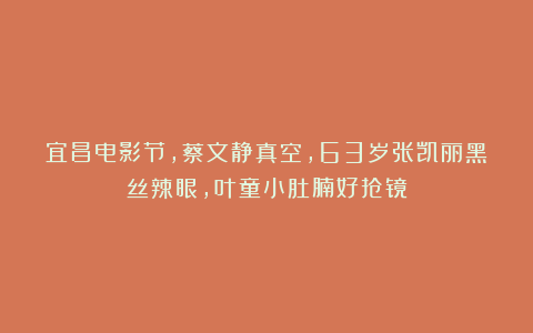 宜昌电影节，蔡文静真空，63岁张凯丽黑丝辣眼，叶童小肚腩好抢镜