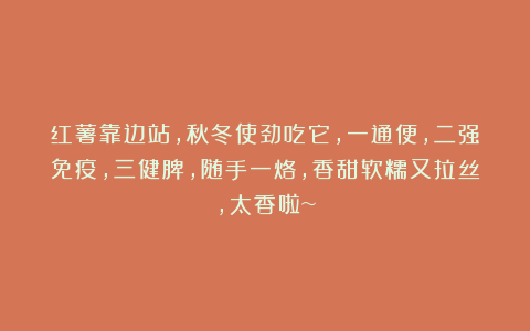 红薯靠边站，秋冬使劲吃它，一通便，二强免疫，三健脾，随手一烙，香甜软糯又拉丝，太香啦~