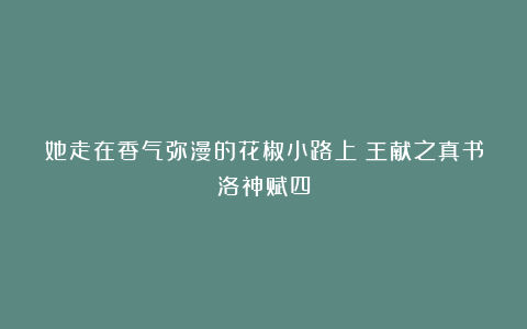 她走在香气弥漫的花椒小路上！王献之真书洛神赋四