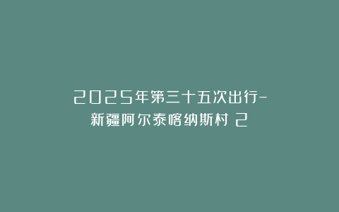 2025年第三十五次出行–新疆阿尔泰喀纳斯村（2）