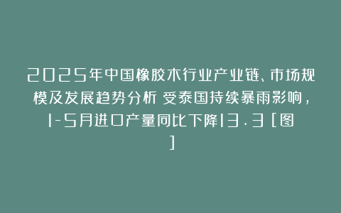 2025年中国橡胶木行业产业链、市场规模及发展趋势分析：受泰国持续暴雨影响，1-5月进口产量同比下降13.3%[图]