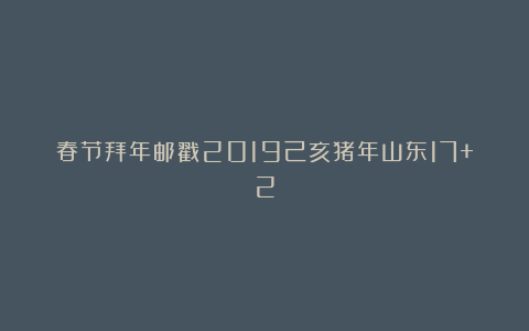 春节拜年邮戳2019己亥猪年山东17+2