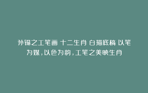 孙锡之工笔画《十二生肖》白描底稿：以笔为媒，以色为韵，工笔之美映生肖