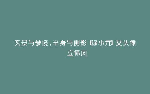 实景与梦境，半身与侧影【绿小元】女头像 立体风