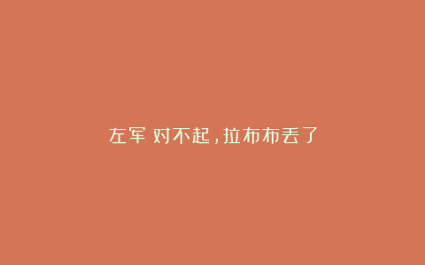 左军|对不起,拉布布丢了