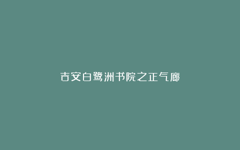 吉安白鹭洲书院之正气廊
