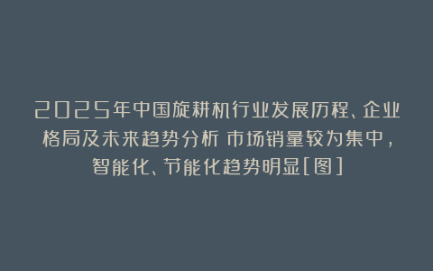 2025年中国旋耕机行业发展历程、企业格局及未来趋势分析：市场销量较为集中，智能化、节能化趋势明显[图]