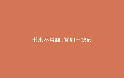 书本不常翻,犹如一块砖