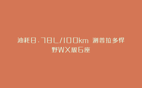 油耗8.78L/100km 测普拉多悍野WX版6座