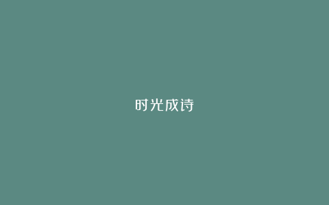 时光成诗