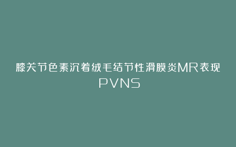 膝关节色素沉着绒毛结节性滑膜炎MR表现(PVNS)