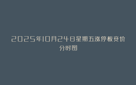 2025年10月24日星期五涨停板竞价分时图