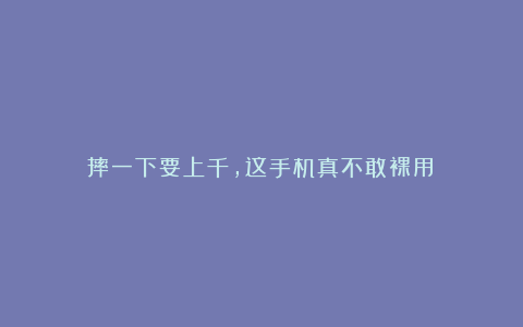摔一下要上千，这手机真不敢裸用！