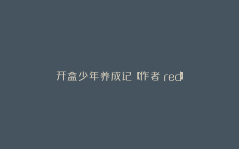 开盒少年养成记【作者:red】