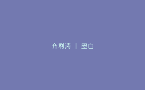 齐利涛 I 墨白