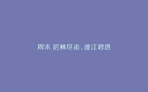 周末:层林尽染,漫江碧透