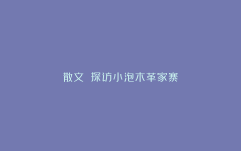 散文||探访小泡木革家寨