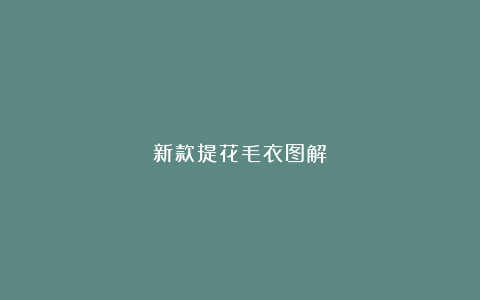 新款提花毛衣图解