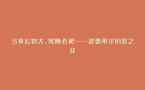 当命运如犬，尾随衣裙——波德莱尔的恶之花