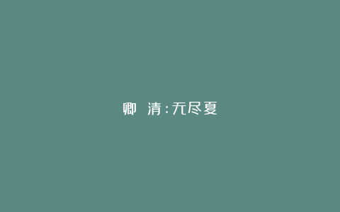 卿 清:无尽夏
