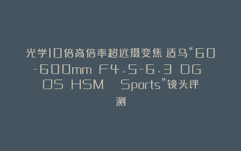 光学10倍高倍率超远摄变焦！适马“60-600mm F4.5-6.3 DG OS HSM | Sports”镜头评测