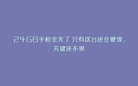 24GB手机全灭了？只有这台还在硬顶，关键还不贵