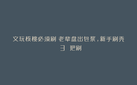 文玩核桃必须刷?老辈盘出包浆,新手刷秃 3 把刷