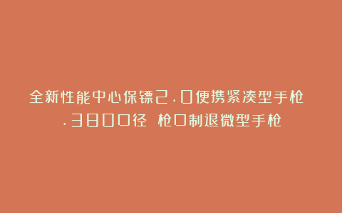 全新性能中心保镖2.0便携紧凑型手枪 .380口径 枪口制退微型手枪