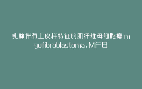 乳腺伴有上皮样特征的肌纤维母细胞瘤（myofibroblastoma，MFB）