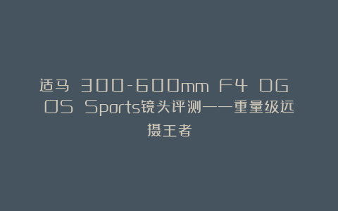 适马 300-600mm F4 DG OS Sports镜头评测——重量级远摄王者
