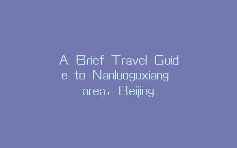A Brief Travel Guide to Nanluoguxiang area, Beijing