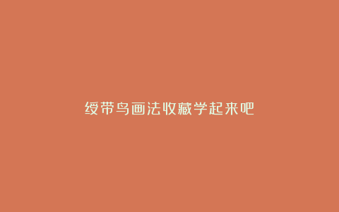 绶带鸟画法收藏学起来吧