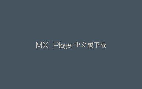 MX Player中文版下载