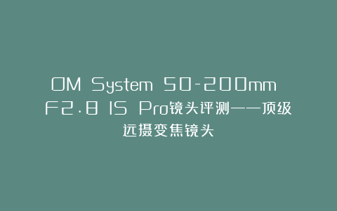 OM System 50-200mm F2.8 IS Pro镜头评测——顶级远摄变焦镜头