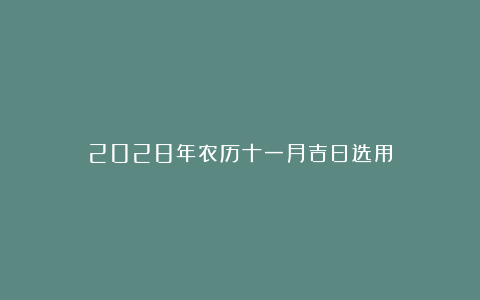 2028年农历十一月吉日选用