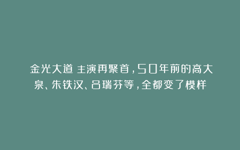 《金光大道》主演再聚首,50年前的高大泉、朱铁汉、吕瑞芬等,全都变了模样
