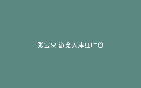 张宝泉｜游览天津红叶谷