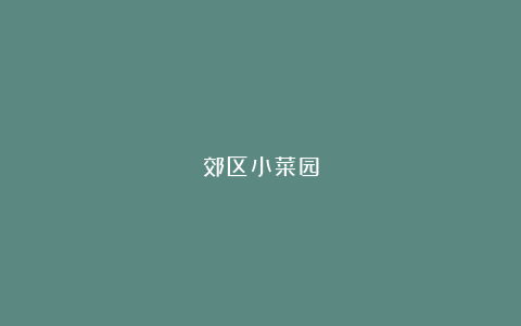 郊区小菜园