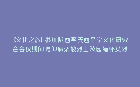 【文化之旅】参加陇西李氏西平堂文化研究会会议期间瞻仰麻栗坡烈士陵园缅怀英烈