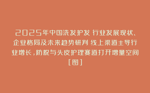 2025年中国洗发护发‌行业发展现状、企业格局及未来趋势研判：线上渠道主导行业增长，防脱与头皮护理赛道打开增量空间[图]