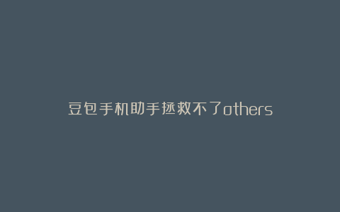 豆包手机助手拯救不了others！