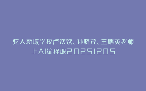 驼人新城学校卢欢欢、孙晓芹、王鹏英老师上AI编程课20251205